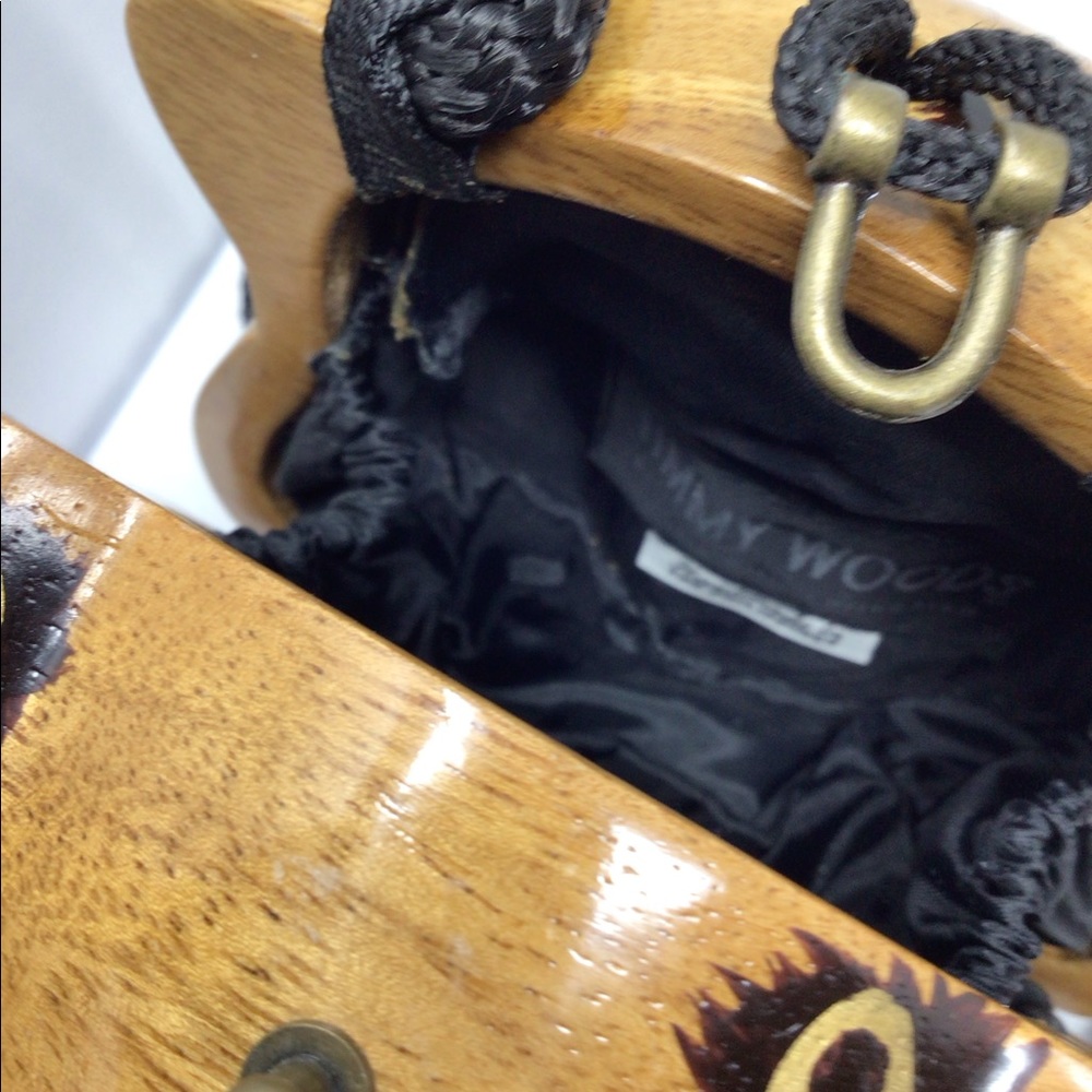 Timmy Woods carved wooden crossbody/clutch bag/purse - Picture 8 of 8